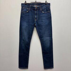 Nudie Jeans Men Lean Dean Jeans Size 34x34 Blue Denim Slim C080 -27